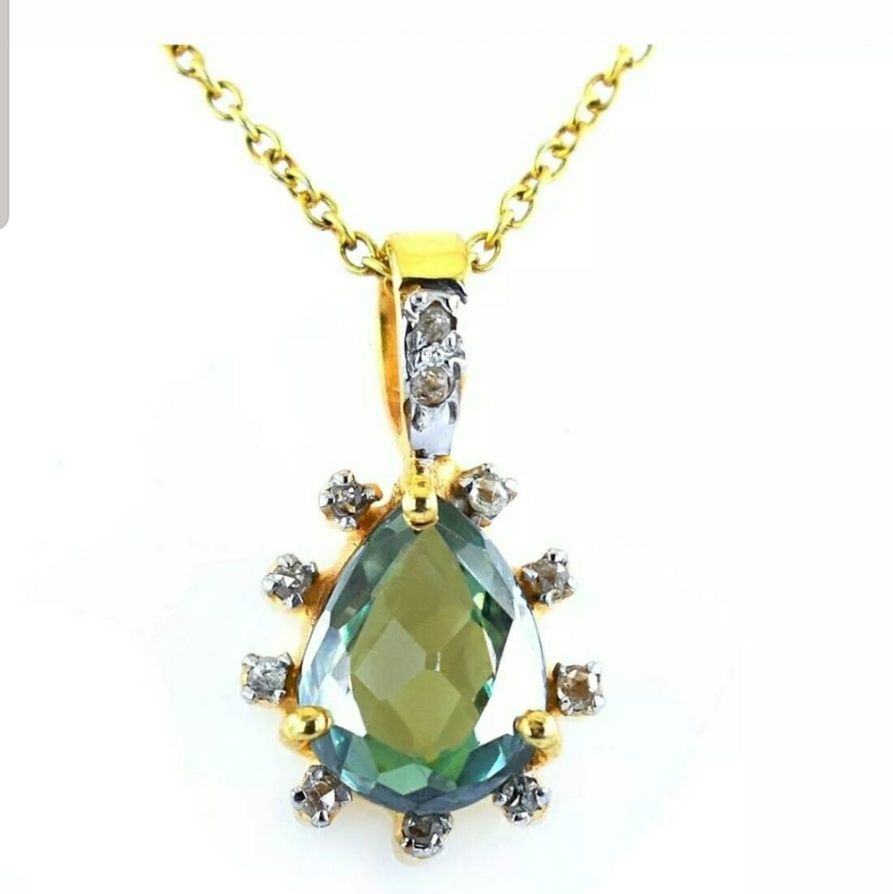 2.15 Ct Gorgeous Blue Diamond Solitaire necklace